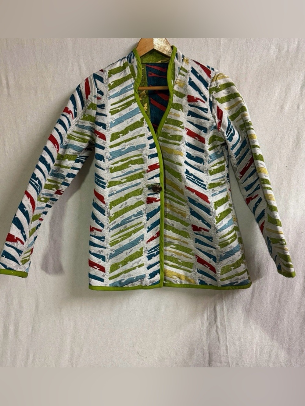 Winding River Women XS Art to Wear Tapestry Jacket Abstract Geometric USA